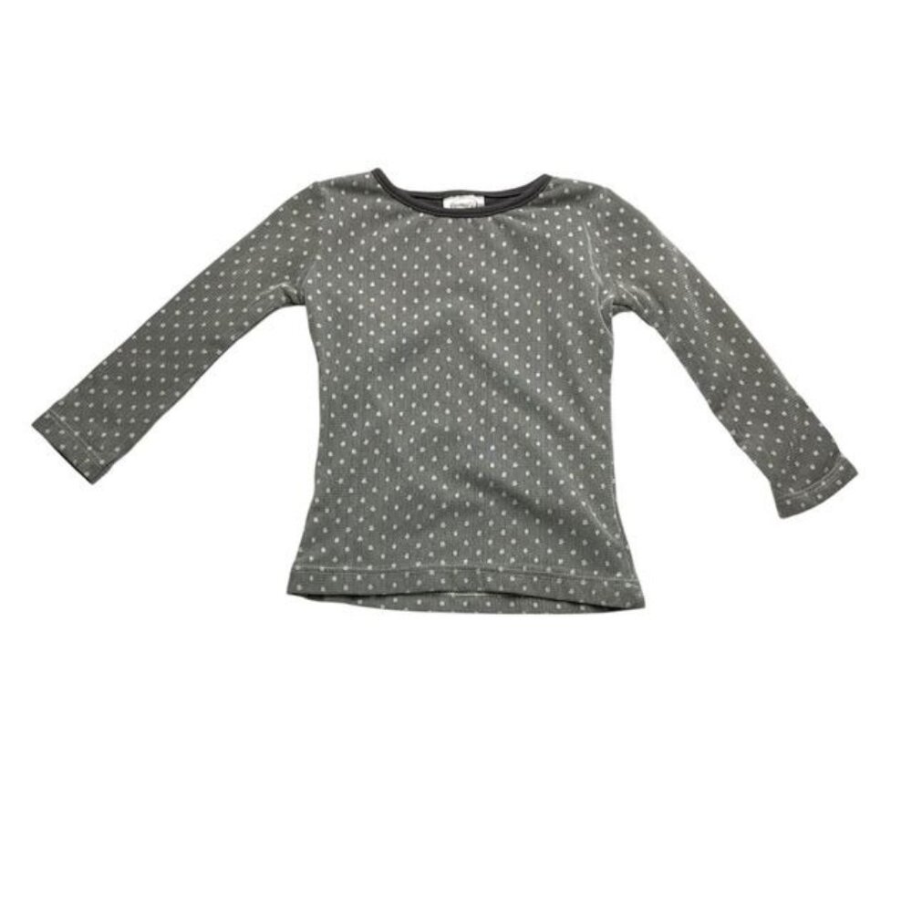 Persnickety Toddler Girls Essential Basic Tee in Gray Dot Mesh Size 18 Months